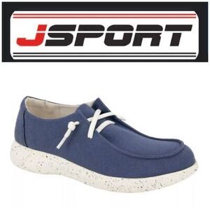 J SPORT - NWTIB - L Sz 11 “Wenden” Casual Slip-On Shoes/Navy Canvas/Rubber Soles